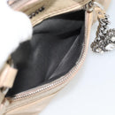 Miu Miu Hand Bag Leather 2way Beige Silver Auth 193084A-29