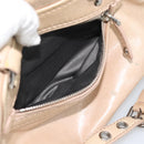 Miu Miu Hand Bag Leather 2way Beige Silver Auth 193084A-30