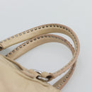 Miu Miu Hand Bag Leather 2way Beige Silver Auth 193084A-8