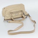 Miu Miu Hand Bag Leather 2way Beige Silver Auth 193084A-9