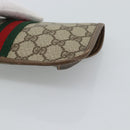 GUCCI GG Supreme Web Sherry Line Pouch PVC Beige Gold 014 14 5205 Auth 193085A-15