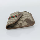 GUCCI GG Supreme Web Sherry Line Pouch PVC Beige Gold 014 14 5205 Auth 193085A-3