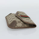 GUCCI GG Supreme Web Sherry Line Pouch PVC Beige Gold 014 14 5205 Auth 193085A-4
