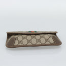 GUCCI GG Supreme Web Sherry Line Pouch PVC Beige Gold 014 14 5205 Auth 193085A-6
