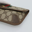 GUCCI GG Supreme Web Sherry Line Pouch PVC Beige Gold 014 14 5205 Auth 193085A-7