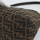 FENDI Zucca Canvas Mamma Baguette Shoulder Bag Brown Black Auth 193086V-14