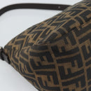 FENDI Zucca Canvas Mamma Baguette Shoulder Bag Brown Black Auth 193086V-15