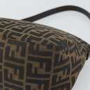 FENDI Zucca Canvas Mamma Baguette Shoulder Bag Brown Black Auth 193086V-16