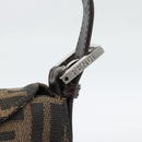 FENDI Zucca Canvas Mamma Baguette Shoulder Bag Brown Black Auth 193086V-17