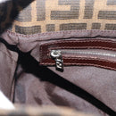 FENDI Zucca Canvas Mamma Baguette Shoulder Bag Brown Black Auth 193086V-21