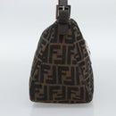 FENDI Zucca Canvas Mamma Baguette Shoulder Bag Brown Black Auth 193086V-3