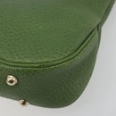 GUCCI Bamboo Shoulder Bag Leather Green Gold 137378 Auth 193088V-10