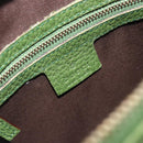 GUCCI Bamboo Shoulder Bag Leather Green Gold 137378 Auth 193088V-15