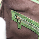 GUCCI Bamboo Shoulder Bag Leather Green Gold 137378 Auth 193088V-19