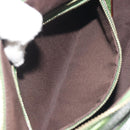 GUCCI Bamboo Shoulder Bag Leather Green Gold 137378 Auth 193088V-20