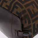 FENDI Zucca Canvas Hand Bag Black Brown Auth 193091-14
