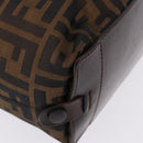 FENDI Zucca Canvas Hand Bag Black Brown Auth 193091-15