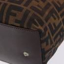 FENDI Zucca Canvas Hand Bag Black Brown Auth 193091-16