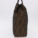 FENDI Zucca Canvas Hand Bag Black Brown Auth 193091-4