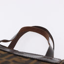 FENDI Zucca Canvas Hand Bag Black Brown Auth 193091-8