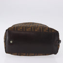 FENDI Zucca Canvas Hand Bag Black Brown Auth 193091-5
