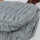 PRADA Gathered Pla Chain Shoulder Bag Leather Light Blue Auth 193094M-16