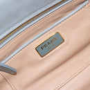 PRADA Gathered Pla Chain Shoulder Bag Leather Light Blue Auth 193094M-21