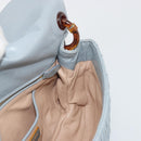 PRADA Gathered Pla Chain Shoulder Bag Leather Light Blue Auth 193094M-22