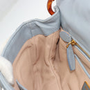 PRADA Gathered Pla Chain Shoulder Bag Leather Light Blue Auth 193094M-23