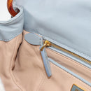 PRADA Gathered Pla Chain Shoulder Bag Leather Light Blue Auth 193094M-24