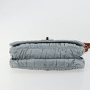 PRADA Gathered Pla Chain Shoulder Bag Leather Light Blue Auth 193094M-5