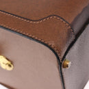 GUCCI Hand Bag Leather Brown Gold Auth 193095-13