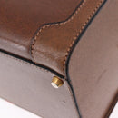 GUCCI Hand Bag Leather Brown Gold Auth 193095-14