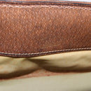 GUCCI Hand Bag Leather Brown Gold Auth 193095-19
