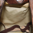 GUCCI Hand Bag Leather Brown Gold Auth 193095-22