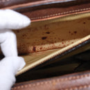 GUCCI Hand Bag Leather Brown Gold Auth 193095-27