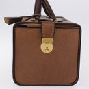 GUCCI Hand Bag Leather Brown Gold Auth 193095-5