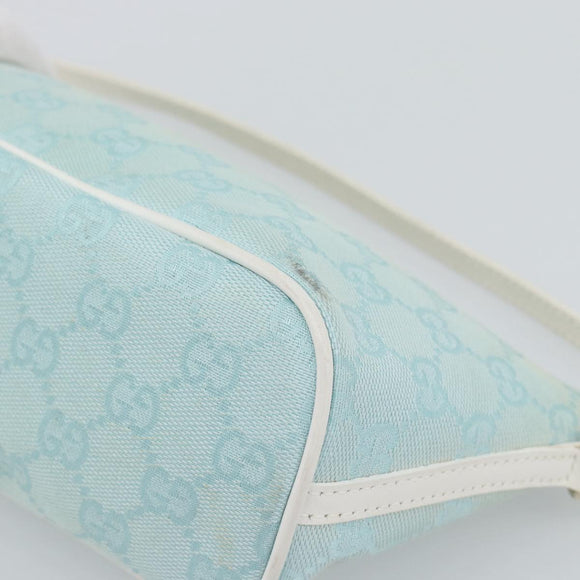 GUCCI GG Canvas Accessory Pouch Light Blue Gold 039 1103 2123 Auth 193100A