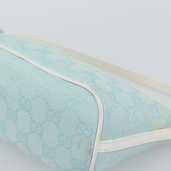 GUCCI GG Canvas Accessory Pouch Light Blue Gold 039 1103 2123 Auth 193100A