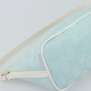 GUCCI GG Canvas Accessory Pouch Light Blue Gold 039 1103 2123 Auth 193100A-13