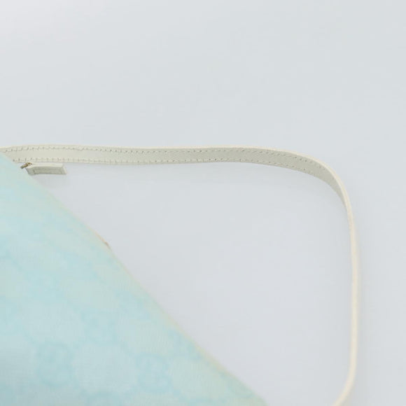 GUCCI GG Canvas Accessory Pouch Light Blue Gold 039 1103 2123 Auth 193100A