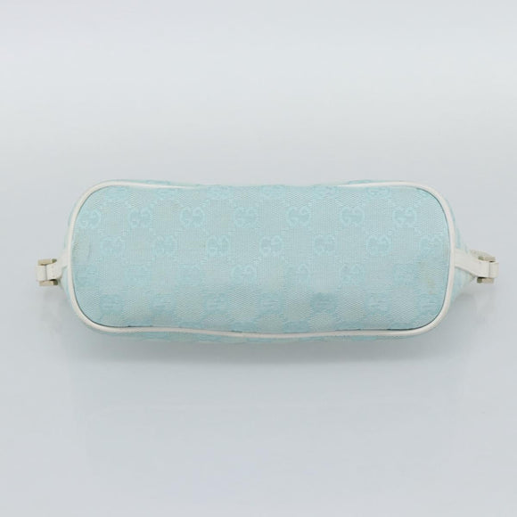 GUCCI GG Canvas Accessory Pouch Light Blue Gold 039 1103 2123 Auth 193100A
