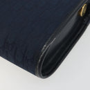 Christian Dior Trotter Canvas Shoulder Bag Navy Gold Auth 193101A-10