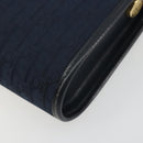 Christian Dior Trotter Canvas Shoulder Bag Navy Gold Auth 193101A-12