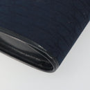 Christian Dior Trotter Canvas Shoulder Bag Navy Gold Auth 193101A-13