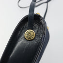 Christian Dior Trotter Canvas Shoulder Bag Navy Gold Auth 193101A-14