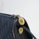 Christian Dior Trotter Canvas Shoulder Bag Navy Gold Auth 193101A-15
