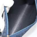 Christian Dior Trotter Canvas Shoulder Bag Navy Gold Auth 193101A-17