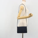 Christian Dior Trotter Canvas Shoulder Bag Navy Gold Auth 193101A-20