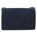 Christian Dior Trotter Canvas Shoulder Bag Navy Gold Auth 193101A-3